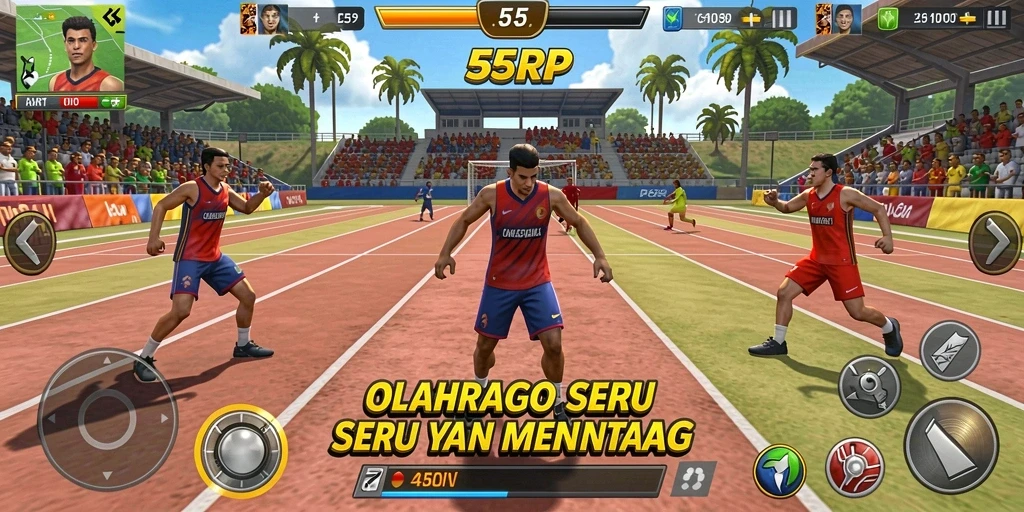 Tampilan utama gameplay <strong>55RP</strong> dengan aksi olahraga yang mendebarkan.