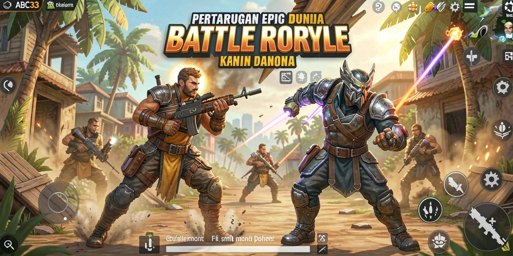 Tangkapan layar gameplay ABC33 menampilkan aksi Battle Royale yang intens.