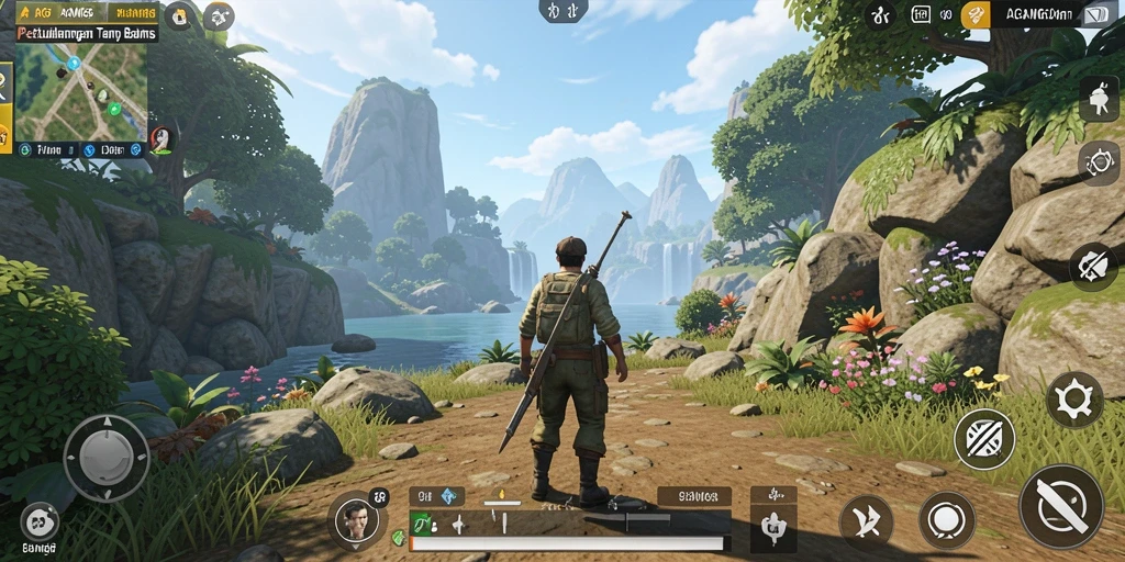 Screenshot AGAM66 menampilkan aksi gameplay di dunia terbuka.
