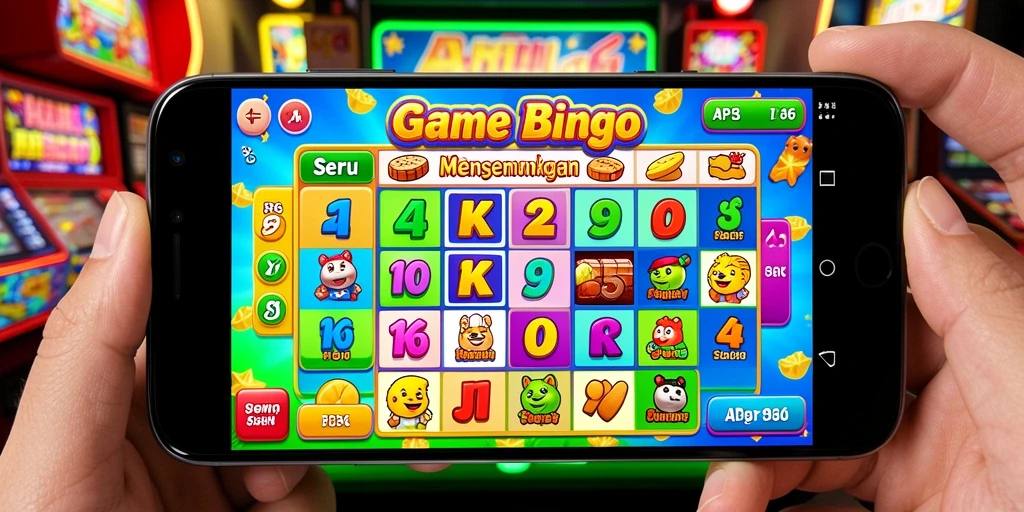 Tampilan gameplay Bingo yang penuh warna dan menarik.