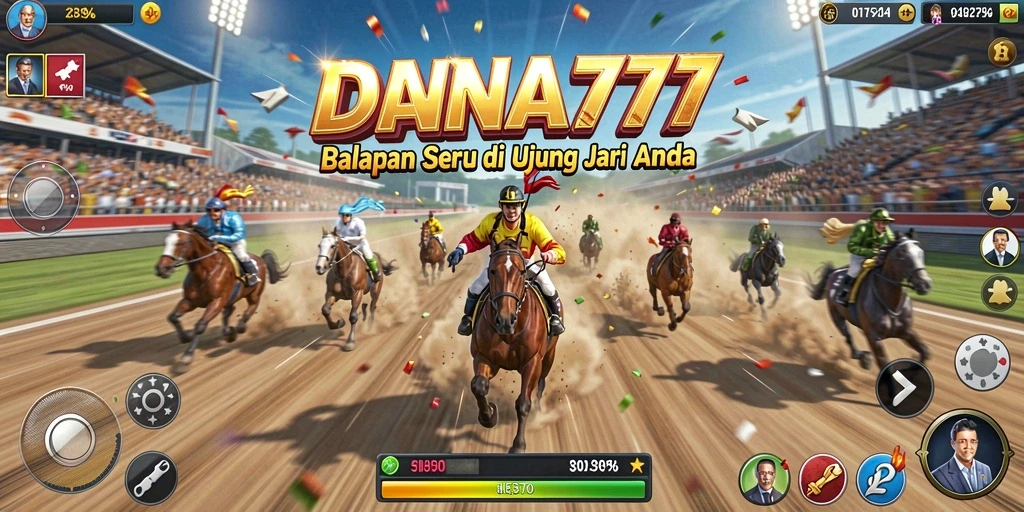 Gameplay DANA777 yang penuh aksi saat balapan.