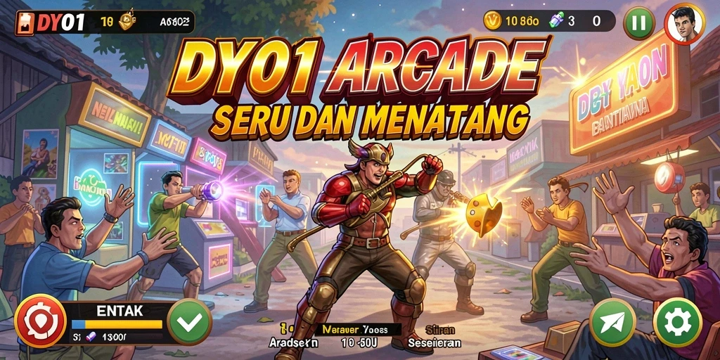 Screenshot gameplay DY01 yang menampilkan aksi arcade yang seru.