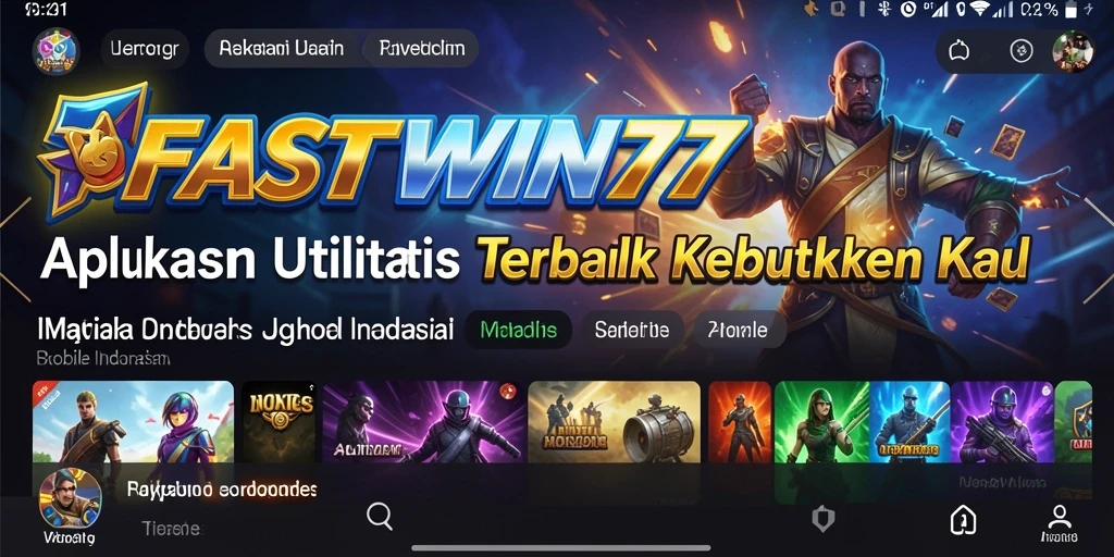 Tampilan antarmuka aplikasi FASTWIN77 yang menarik dan mudah digunakan.