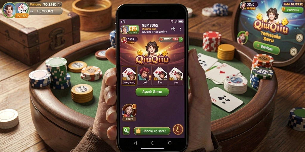 Tangkapan layar GEMS365 menunjukkan gameplay seru QiuQiu.