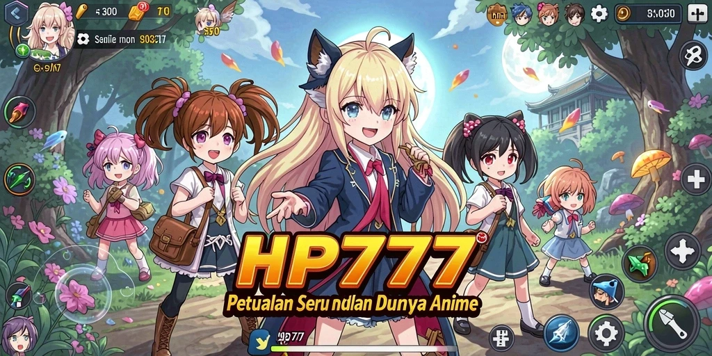 Screenshot gameplay HP777 menampilkan karakter Anime dalam pertempuran epik.