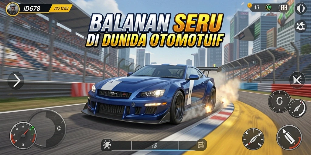 Gameplay seru balapan dengan mobil cepat di lintasan menantang.