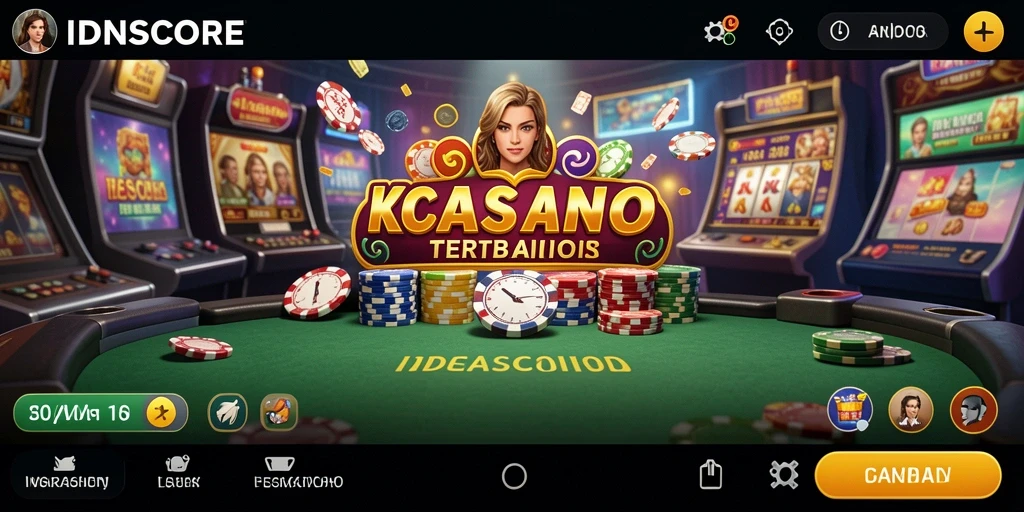 Screenshot IDNSCORE menampilkan gameplay Kasino yang seru dan interaktif.