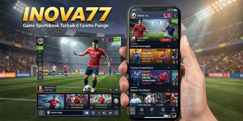 Tampilan utama <strong>INOVA77</strong> dengan berbagai pilihan taruhan olahraga.