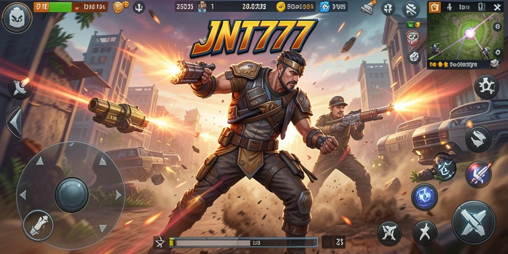 Tampilan seru dari pertempuran dalam JNT777