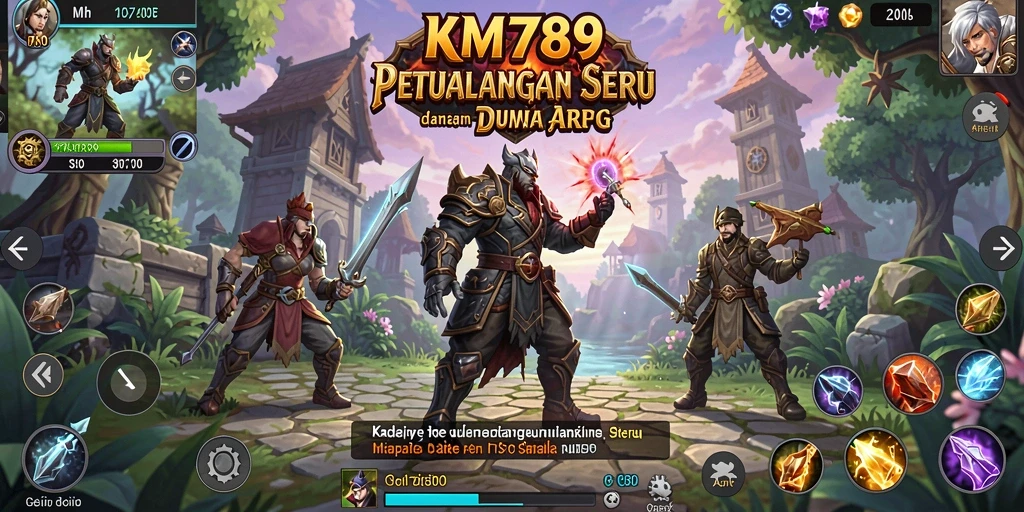 Screenshot gameplay KM789 menampilkan aksi petualangan ARPG yang seru.