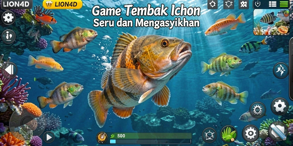 Screenshot gameplay LION4D menampilkan aksi menembak ikan yang seru.