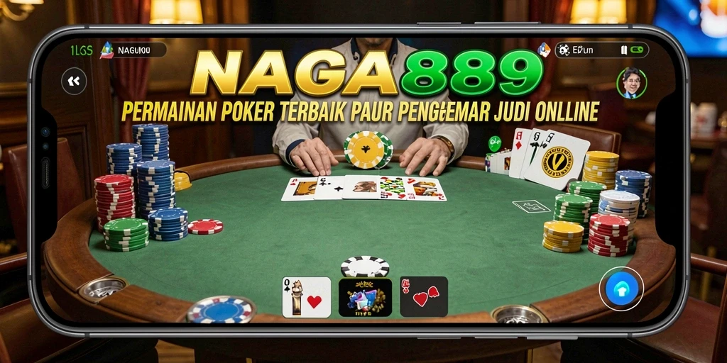 Screenshot gameplay NAGA889 menampilkan suasana permainan poker yang mendebarkan.