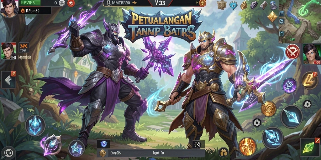 Tampilan screenshot RPVIP6 menampilkan aksi pertempuran MMORPG yang mendebarkan.