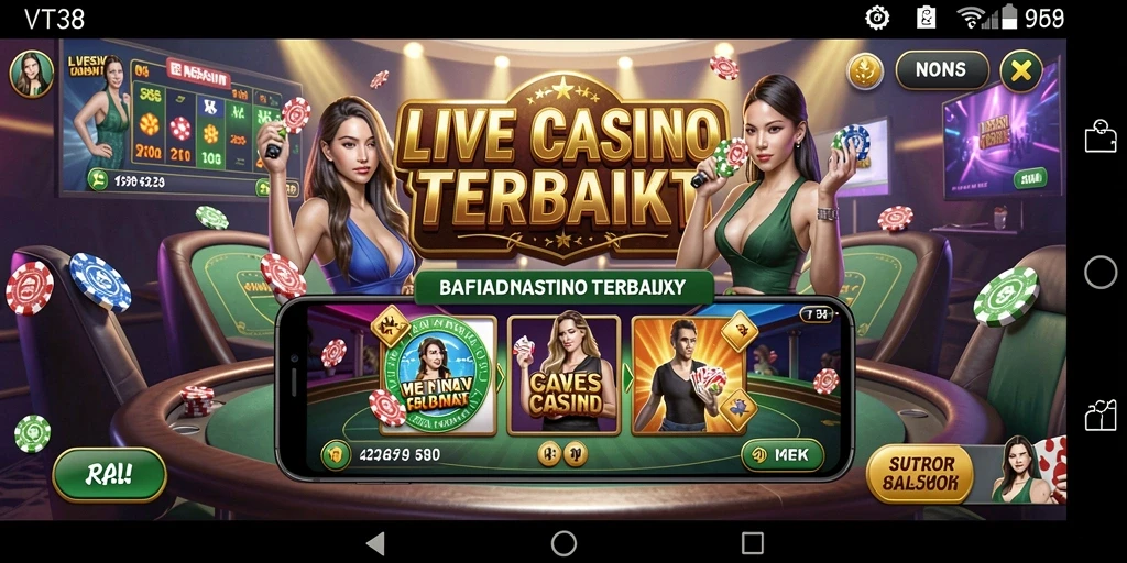 Tampilan gameplay Live Casino VT38 yang menarik dan interaktif.